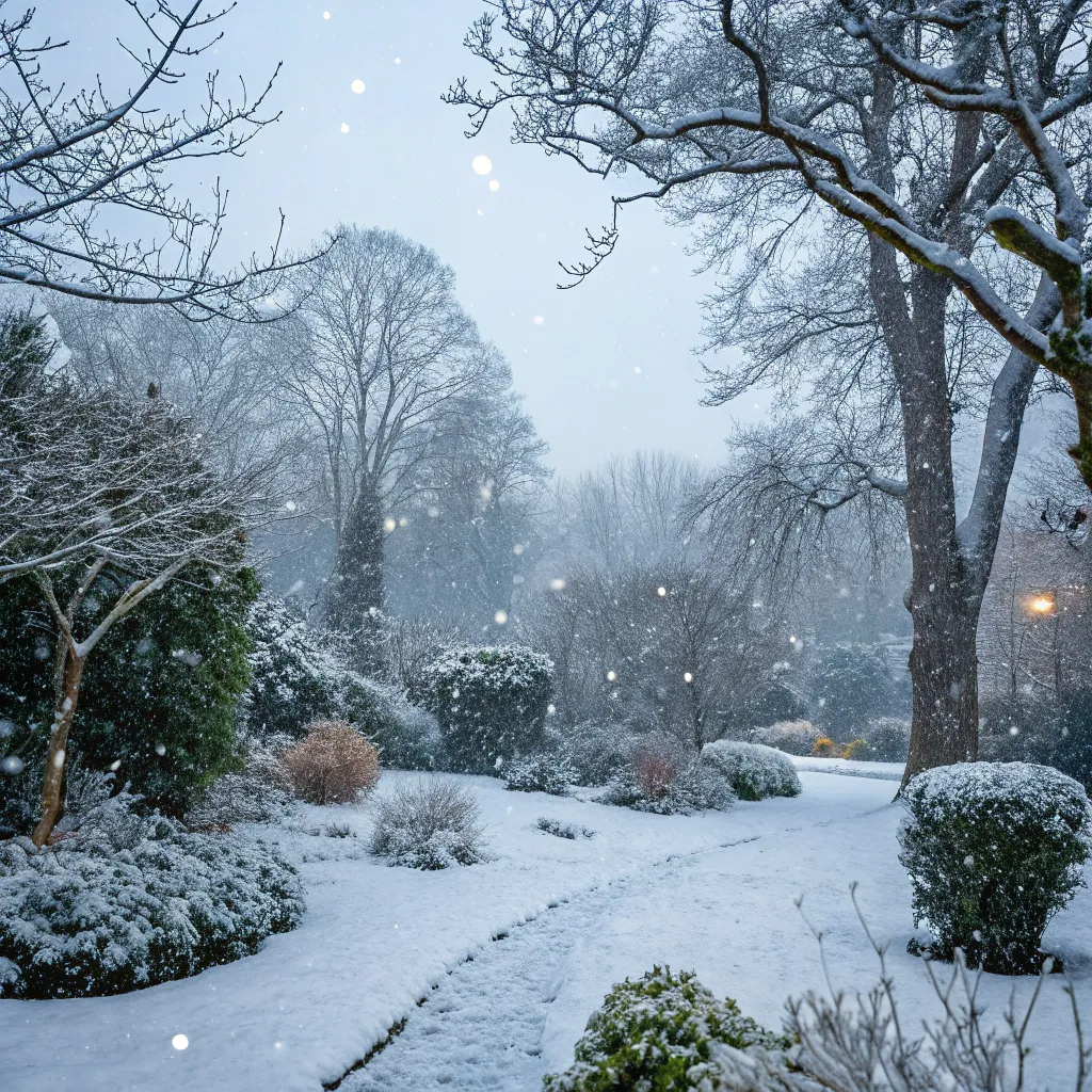 Snowflakes in a Winter Garden